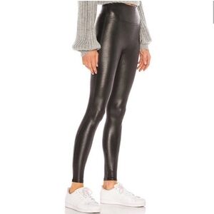 SPANX Black Faux Leather Leggings Size S